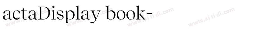 actaDisplay book字体转换